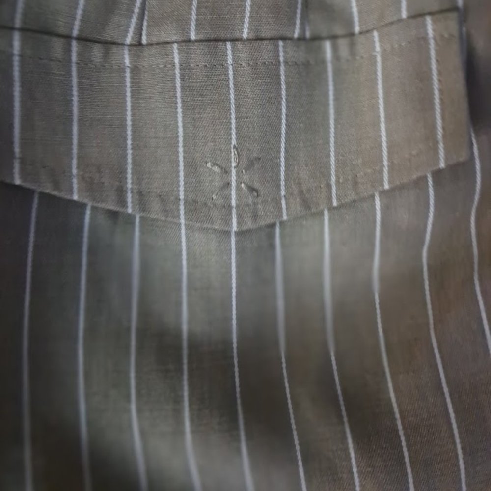 Talbots Tan Pinstripe Italian Linen Blend Pencil Skirt Sz 16 - Picture 3 of 11